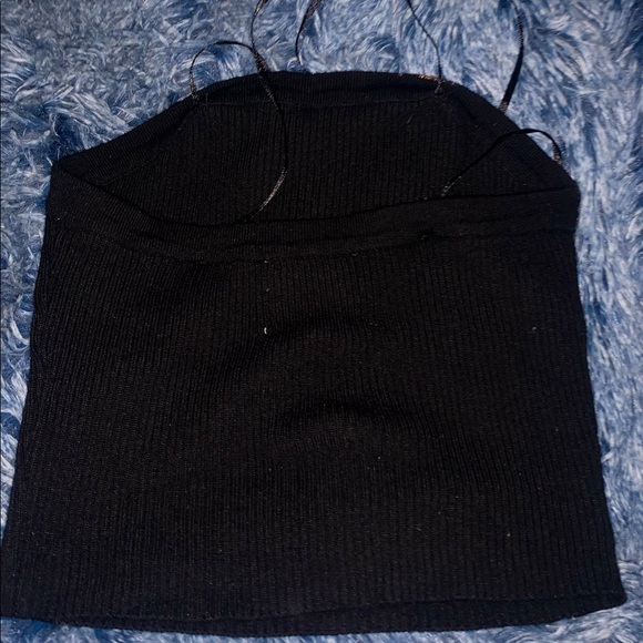 Twine and String Black Ribbed Tube Top - Picture 2 of 5